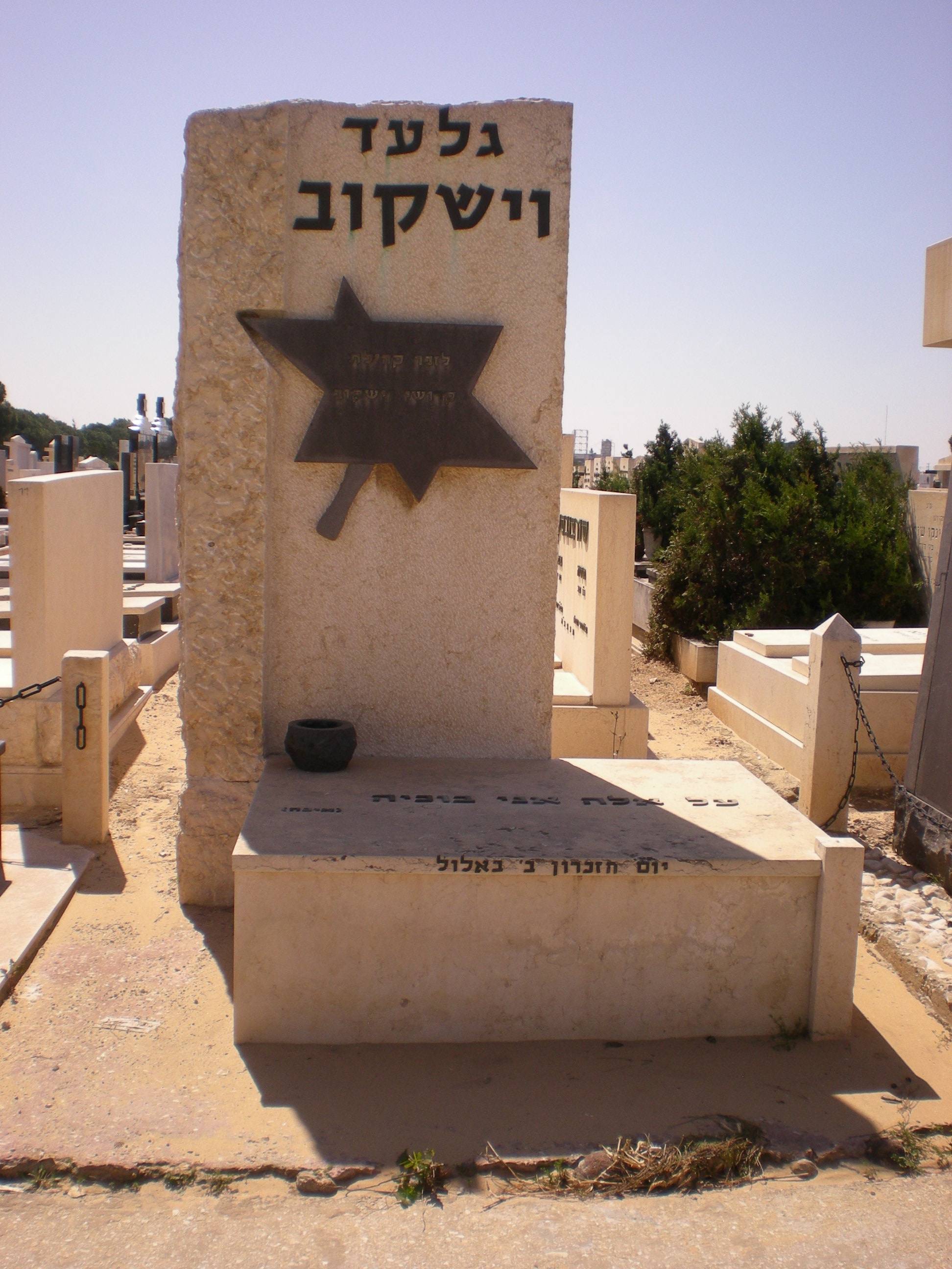 שם היצירה: גלעד וישקוב בבית הקברות בחולון, העיירה בה נולדה אמי וגדלה עד שהגרמנים נכנסו לשם